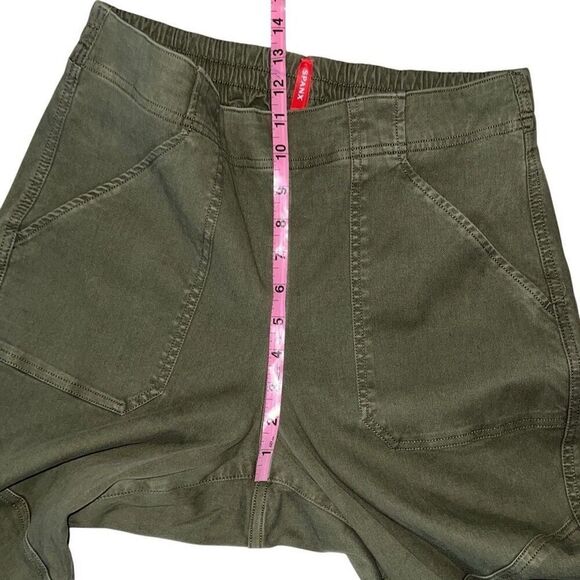 Spanx Stretch Twill Cargo Jogger Pants Green Elastic Waist Pull-On size Large L - Picture 7 of 9